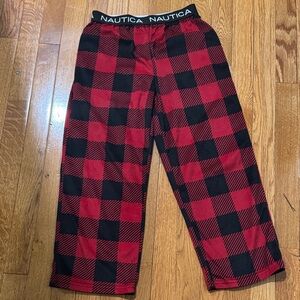 NEW Nautica Kids Plaid Pajama Bottoms in Red and Black Boys 8
